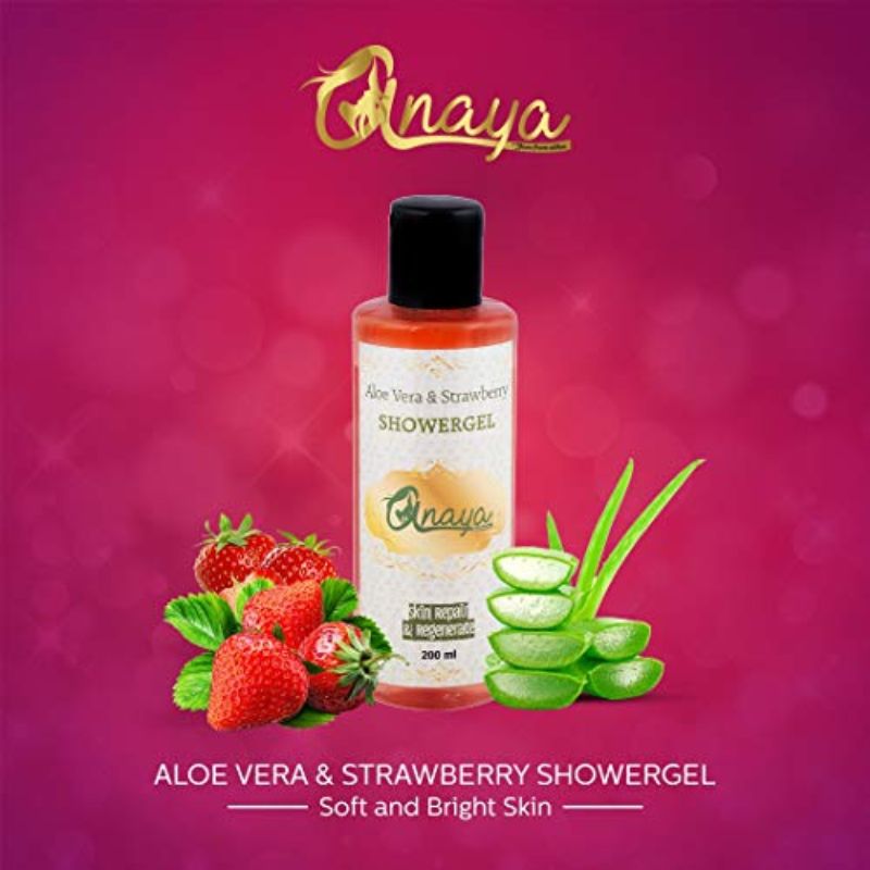 Orgenik: Aloe Vera & Strawberry Shower Gel with the Finest Ayurvedic Ingredients from the brand Anaya