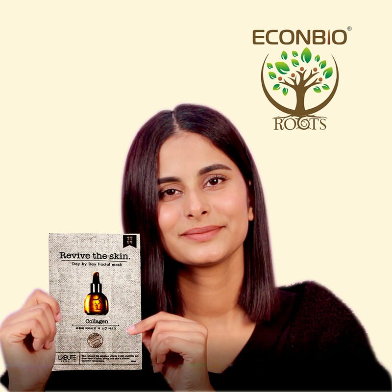 Orgenik: Shop Labute Collagen Facial Sheet Mask (Pack Of 5) - ECONBIO ROOTS from the brand ECONBIO ROOTS