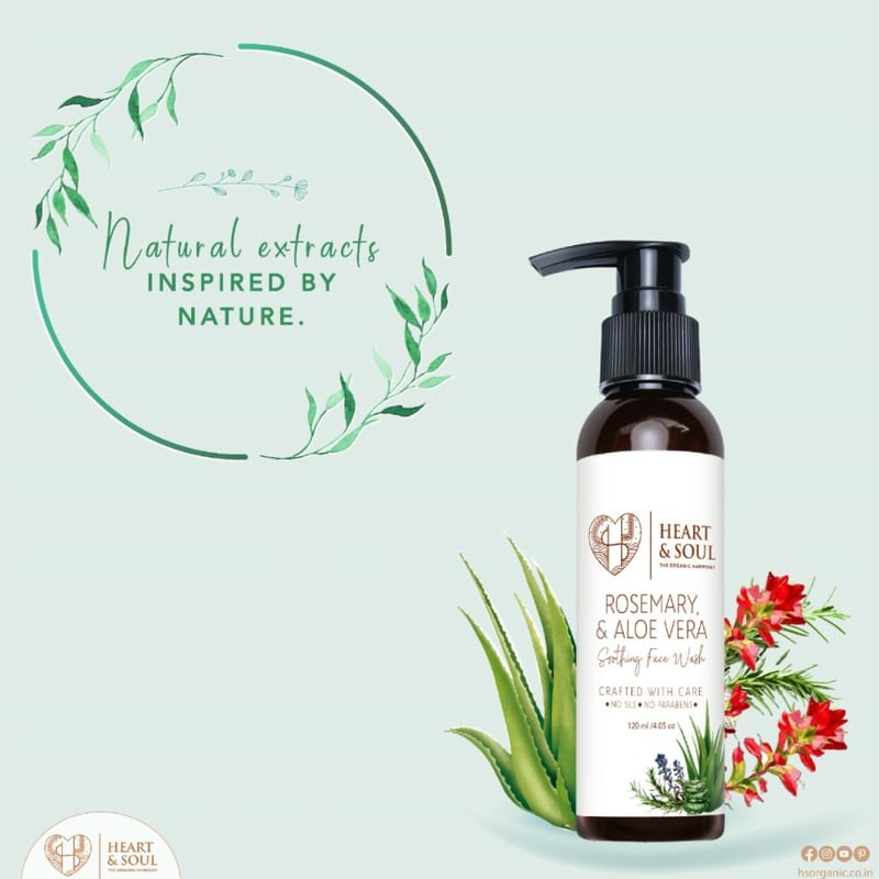 Orgenik: Shop Rosemary & Aloe Vera Face Wash from the brand Heart & Soul