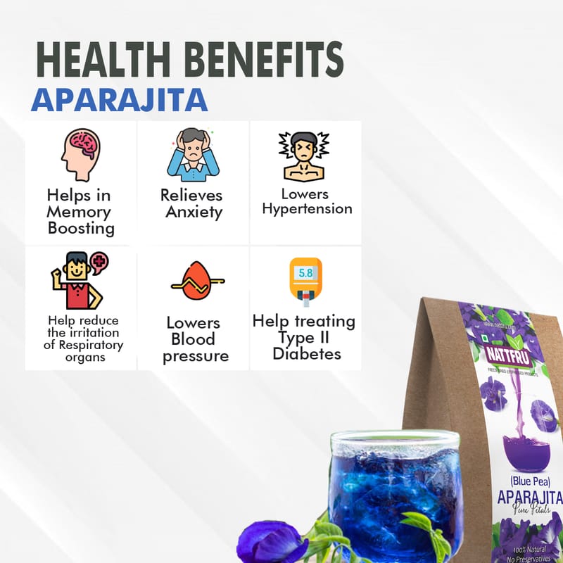 Orgenik: Shop Herbal Aparajita (Blue Pea) Powder 45.75g from the brand Nattfru