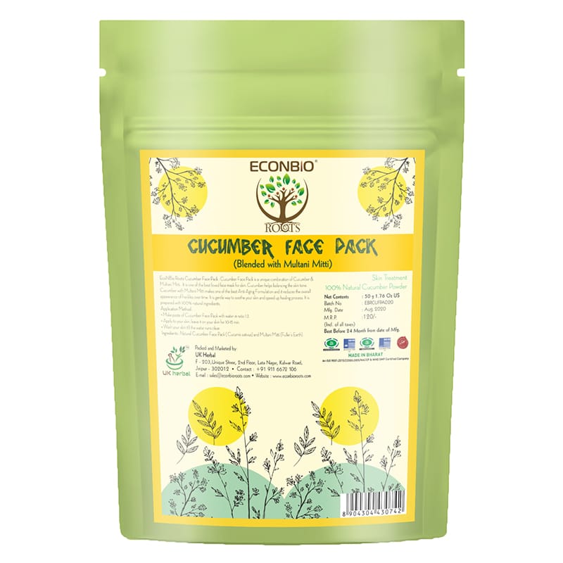 Orgenik: Shop Cucumber Face Pack 50g (Pack Of 3) - ECONBIO ROOTS from the brand ECONBIO ROOTS