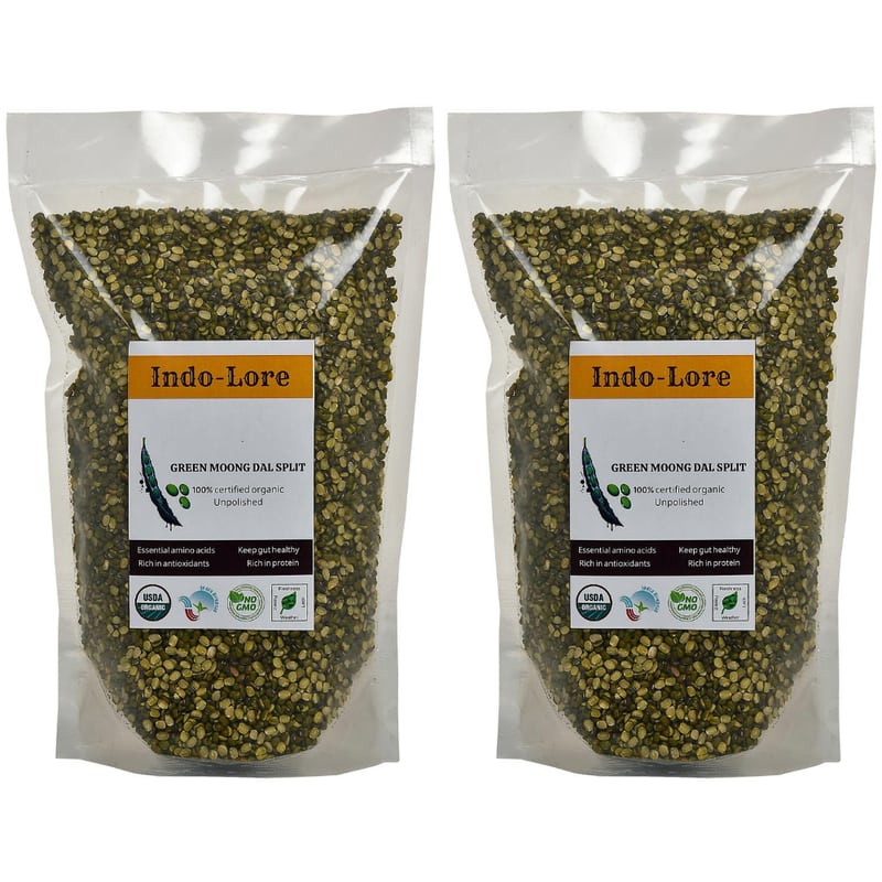 Orgenik: Certified Green Moong Dal Chilka from brand Indo-Lore
