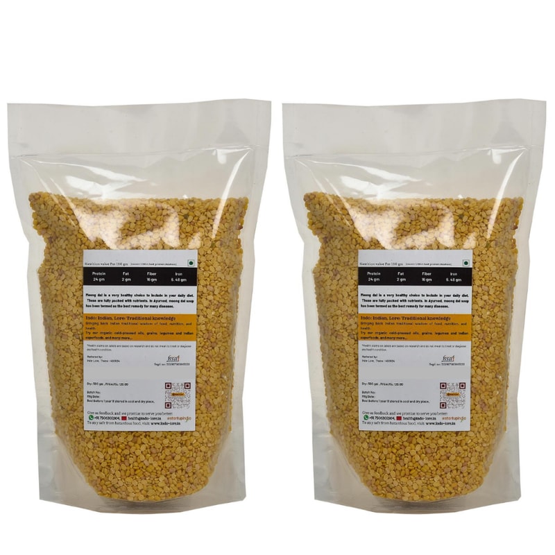 Orgenik: Certified Yellow Moong Dal Dhuli from brand Indo-Lore