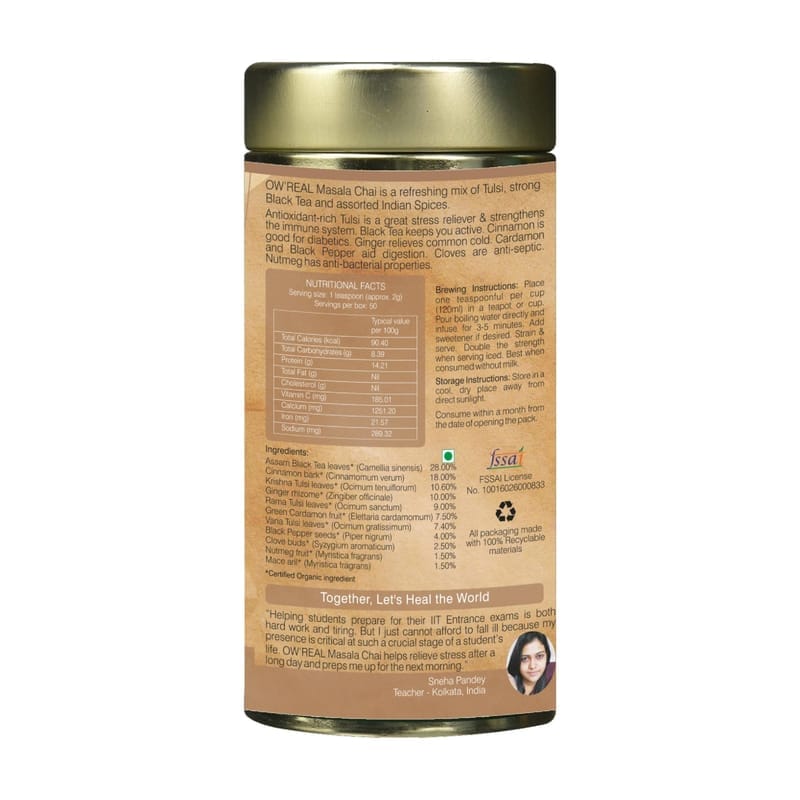 Orgenik: Shop Masala Chai 100 g Tin Pack from the brand Organic Wellness