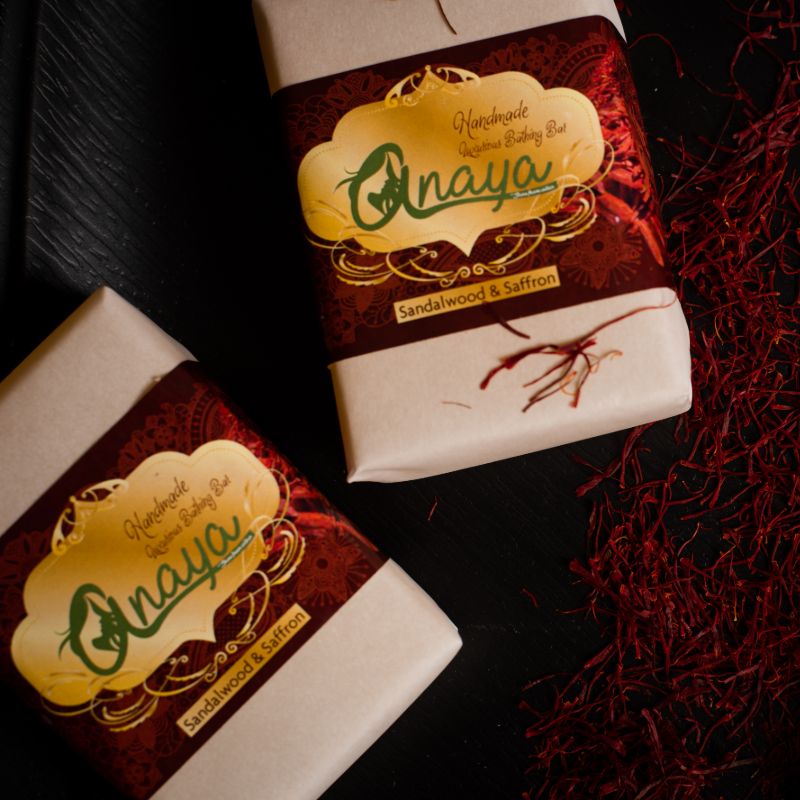 Orgenik: Sandalwood & Saffron Luxurious Handmade Bathing Bar with the Finest Ayurvedic Ingredients from the brand Anaya