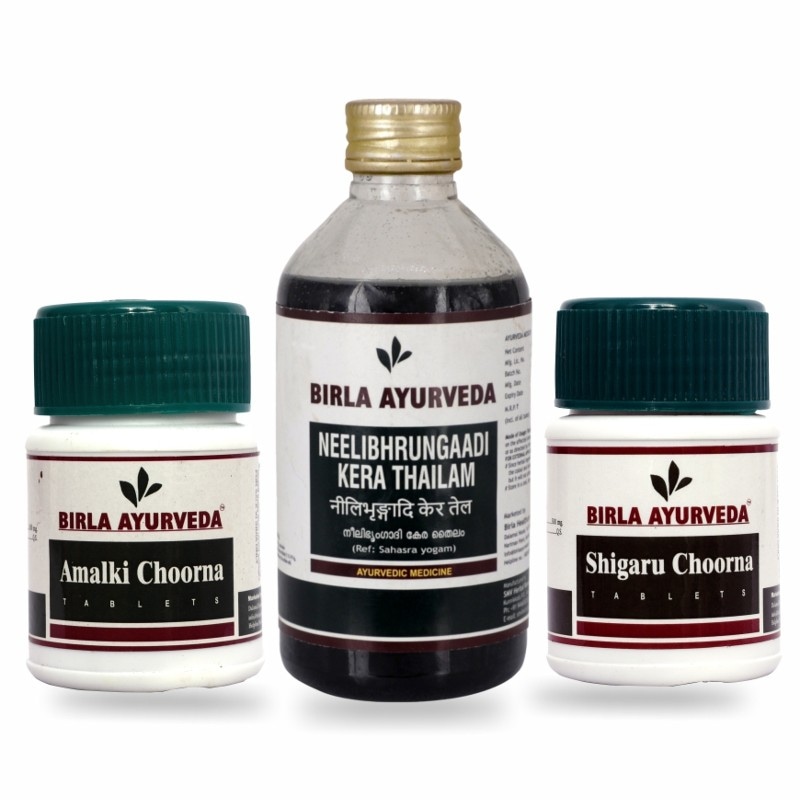 Orgenik: Shop Hair Kit: Neelibhringadi Kera Thailam + Amalaki + Shigaru from the brand Birla Ayurveda