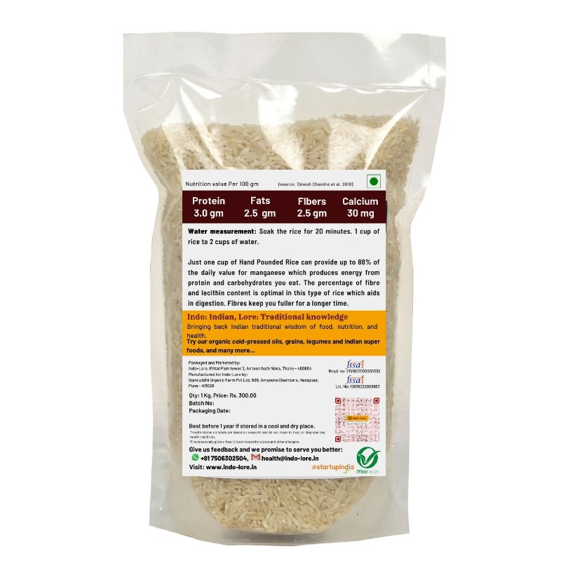 Orgenik: Certified Organic Ambemohar Govindbhog Rice from brand Indo-Lore