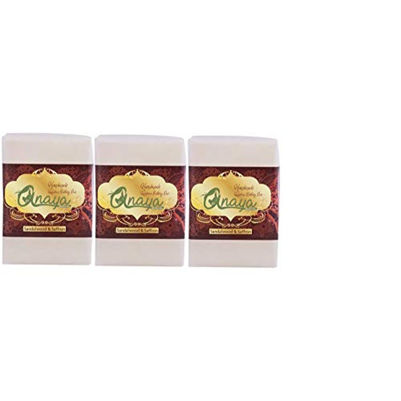 Orgenik: Sandalwood & Saffron Luxurious Handmade Bathing Bar with the Finest Ayurvedic Ingredients from the brand Anaya