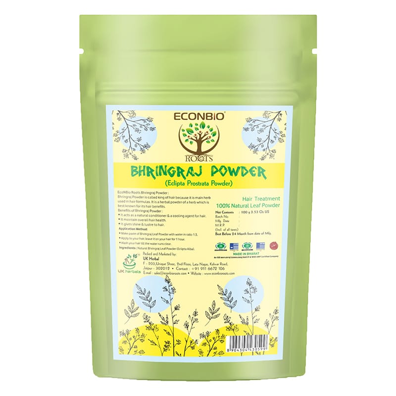 Orgenik: Shop Bhringraj Powder 100g (Pack Of 2) - ECONBIO ROOTS from the brand ECONBIO ROOTS