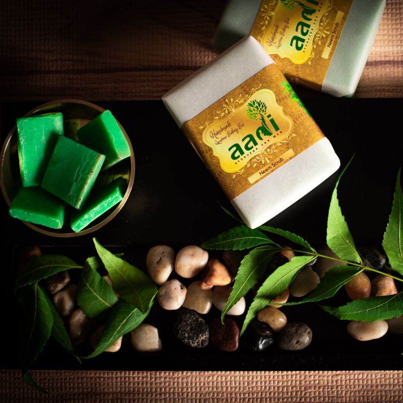 Orgenik: Neem Scrub Luxurious Handmade Bathing Bar with the Finest Ayurvedic Ingredients from the brand Aadi