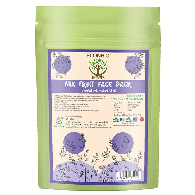Orgenik: Shop Mix Fruit Face Pack 50g (Pack Of 3) - ECONBIO ROOTS from the brand ECONBIO ROOTS