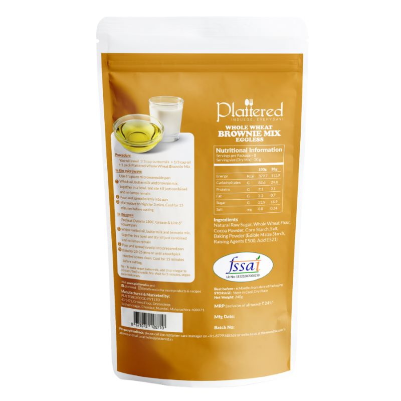 Orgenik: Shop Whole Wheat Brownie Mix from the brand Plattered