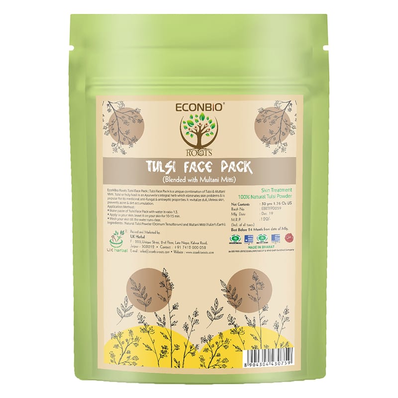 Orgenik: Shop Tulsi Face Pack 50g (Pack Of 3) - ECONBIO ROOTS from the brand ECONBIO ROOTS