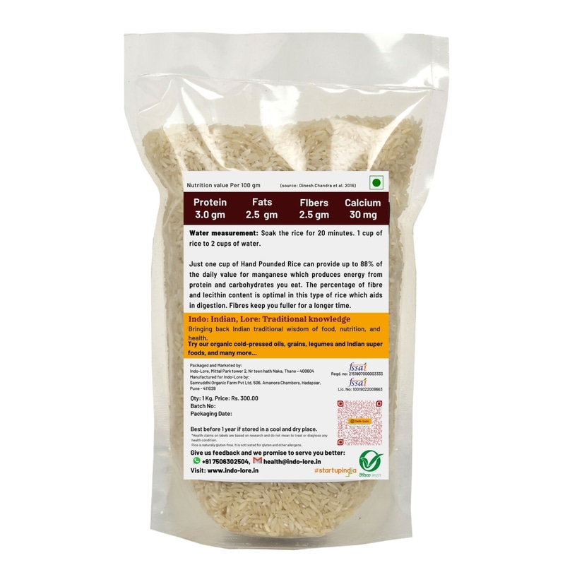 Orgenik: Certified Organic Wada Kolam Rice from brand Indo-Lore
