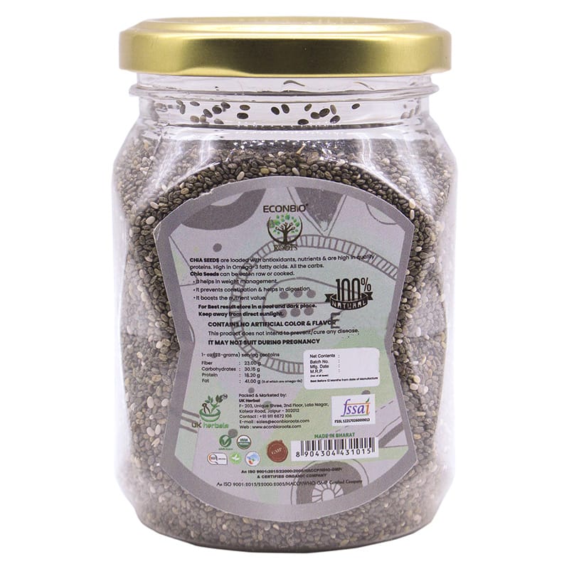 Orgenik: Shop Certified Organic Raw Chia Seeds 200g - ECONBIO ROOTS from the brand ECONBIO ROOTS