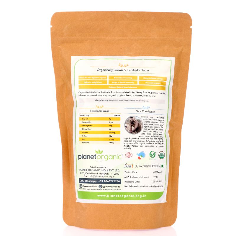 Orgenik: Wheat Suji Rawa (Small) from brand Planet Organic
