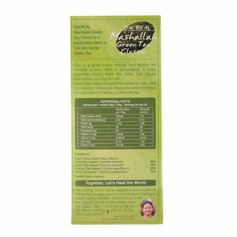 Orgenik: Shop Mashallah Green Tea Classic 25 Teabags from the brand Organic Wellness