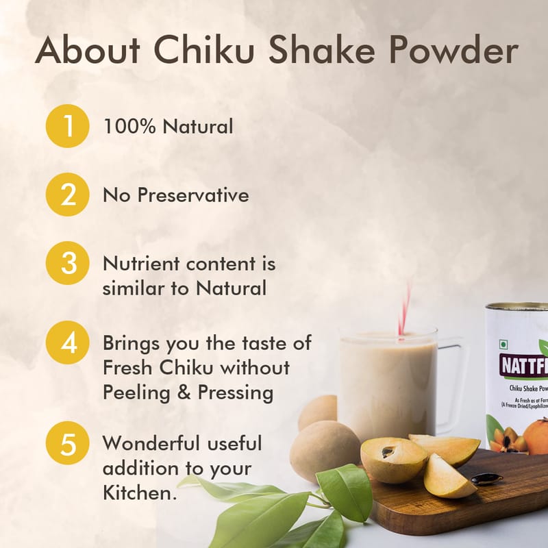 Orgenik: Shop Chiku Shake Powder 90g from the brand Nattfru