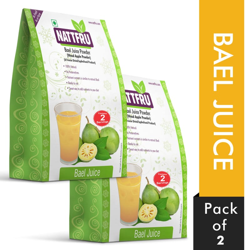Orgenik: Shop Bael Fruit Juice Powder 90g - Pack of 2 from the brand Nattfru
