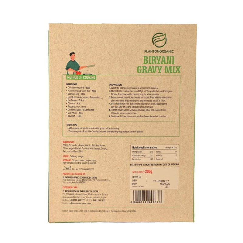 Orgenik: Shop Ready To Cook Biryani Gravy Mix from brand Plantonorganic