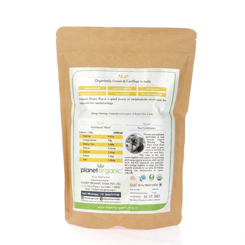 Orgenik: Biryani Rice from brand Planet Organic