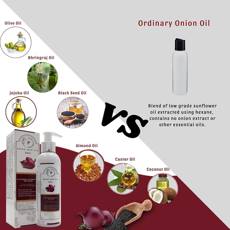 Orgenik: Shop Herbal Red Onion Seed Oil for Hair Growth Controls Hair Fall With 14 Vital Essential Oil No Mineral Oil from the brand Peau D'origine