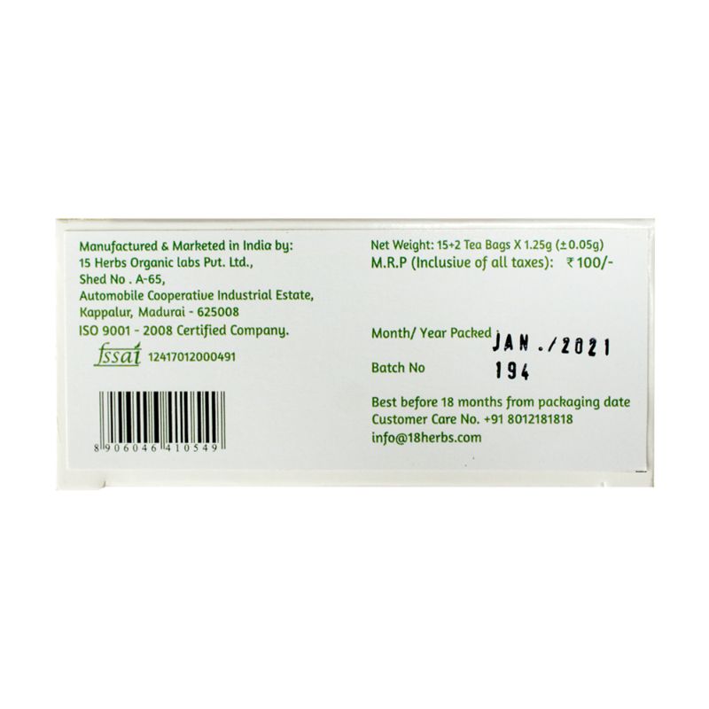 Orgenik: Green Tea with Mint from brand 18 Herbs Organics