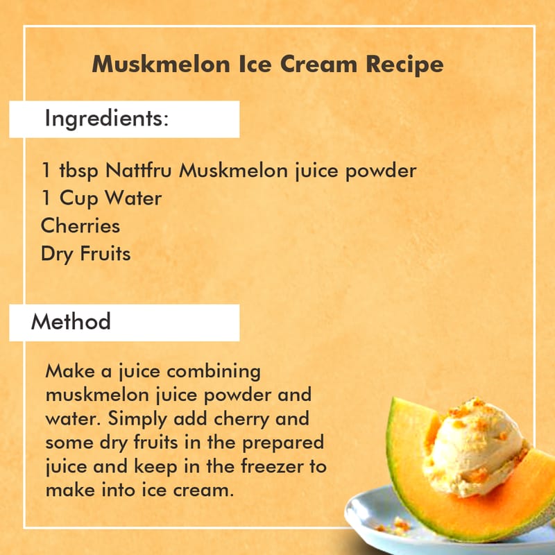Orgenik: Shop Muskmelon Fruit Juice Powder 90g from the brand Nattfru
