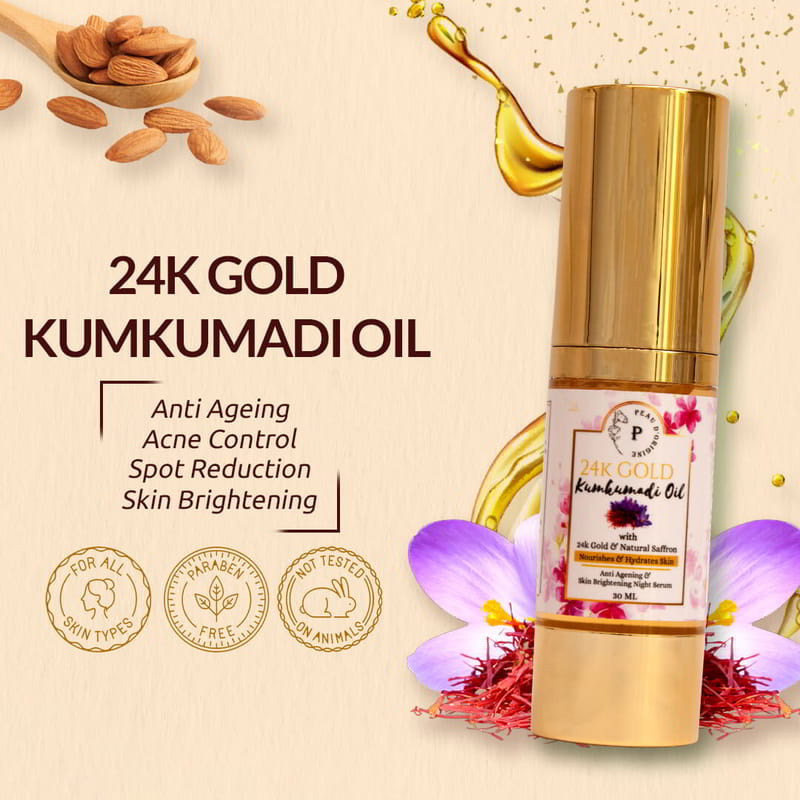 Orgenik: Shop Kumkumadi Oil for Face with 24K Gold Pure & Natural for All Skin Type from the brand Peau D'origine