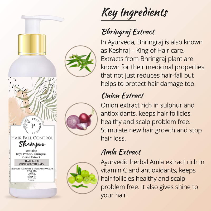 Orgenik: Shop Hair Growth Bhringraj Shampoo with Soya Protein Onion Extract For Men & Women from the brand Peau D'origine
