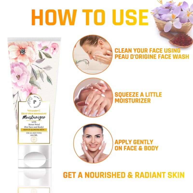 Orgenik: Shop Vitamin C Deep Nourishment Face Moisturizer for Summer with Pure Saffron For Skin Illumination from the brand Peau D'origine