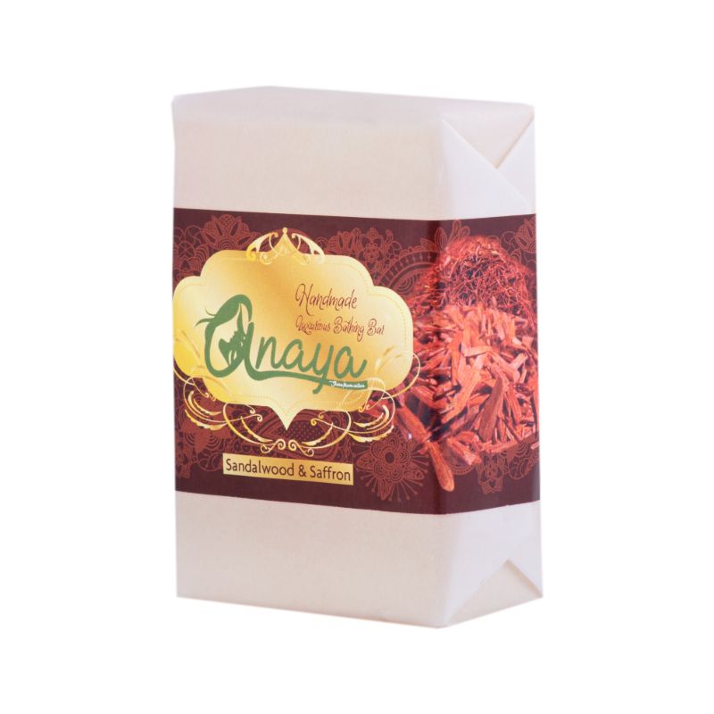 Orgenik: Sandalwood & Saffron Luxurious Handmade Bathing Bar with the Finest Ayurvedic Ingredients from the brand Anaya