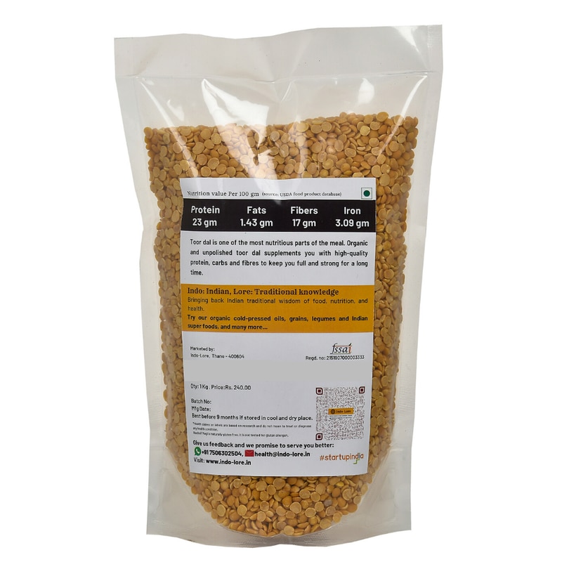 Orgenik: Certified Organic Arhar Dal from brand Indo-Lore