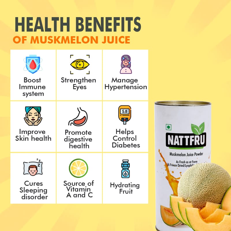 Orgenik: Shop Muskmelon Fruit Juice Powder 90g from the brand Nattfru