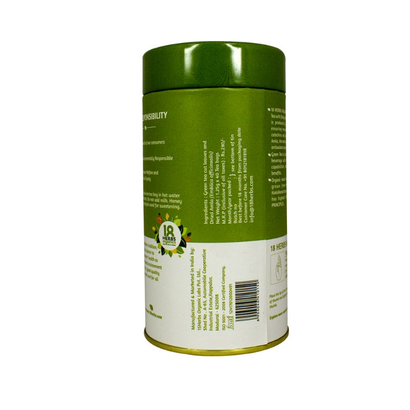 Orgenik: Green Tea with Amla from brand 18 Herbs Organics