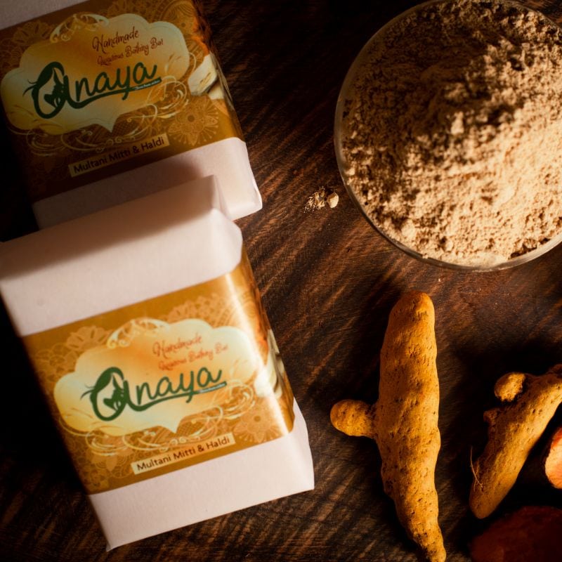 Orgenik: Multani Mitti & Haldi Luxurious Handmade Bathing Bar with the Finest Ayurvedic Ingredients from the brand Anaya