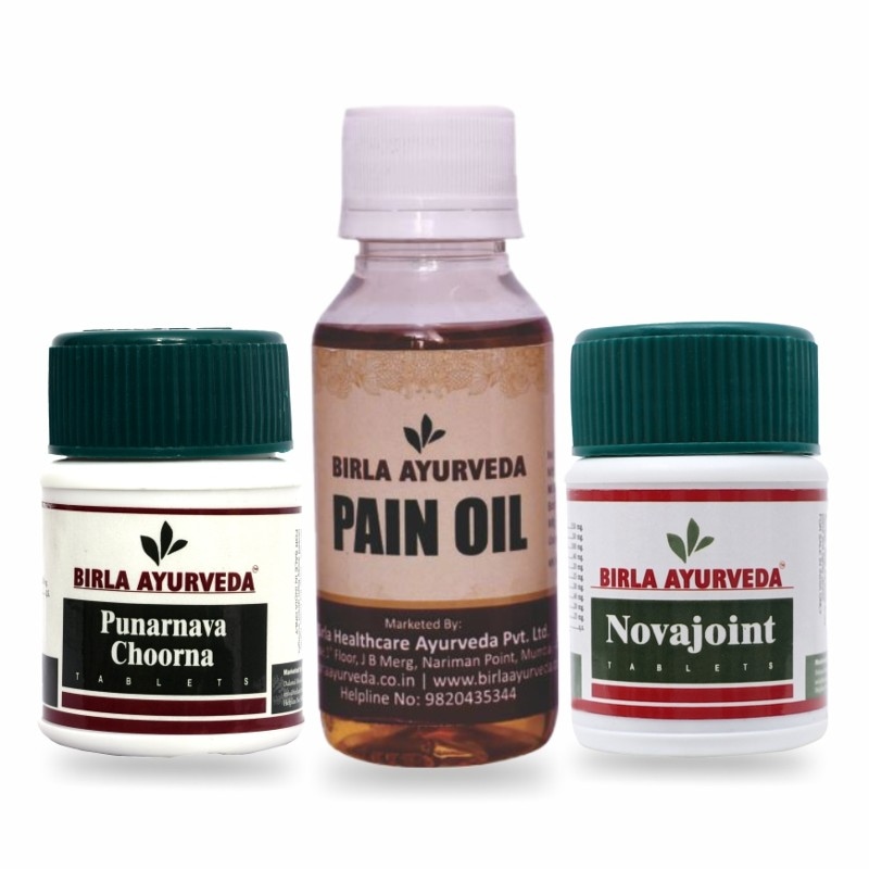Orgenik: Shop Pain Kit: Pain Oil + Novajoint + Punarnava from the brand Birla Ayurveda