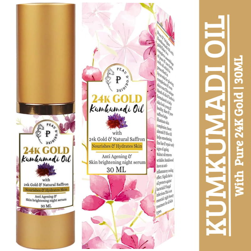 Orgenik: Shop Kumkumadi Oil for Face with 24K Gold Pure & Natural for All Skin Type from the brand Peau D'origine
