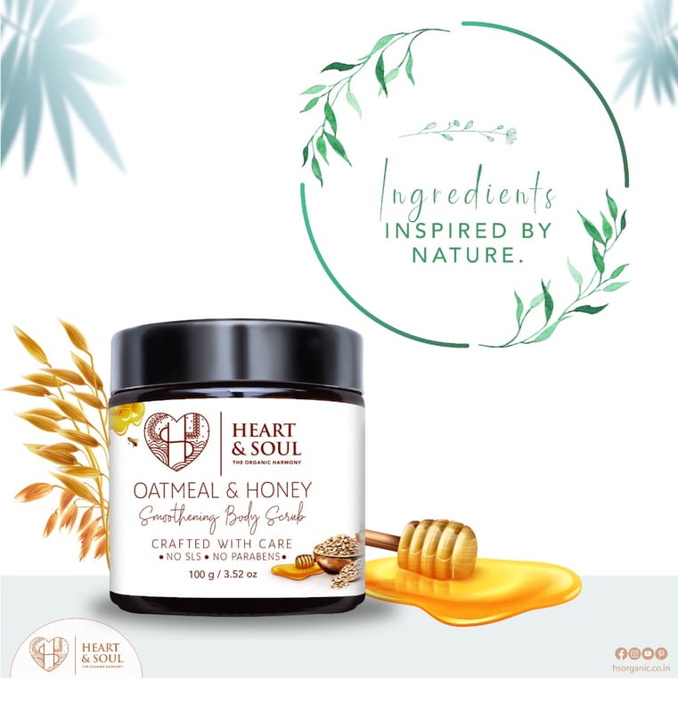 Orgenik: Shop Oatmeal & Honey Body Scrub from the brand Heart & Soul