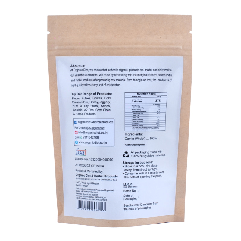 Orgenik: Shop Organic Cumin(Jeera) from the brand Organic Diet