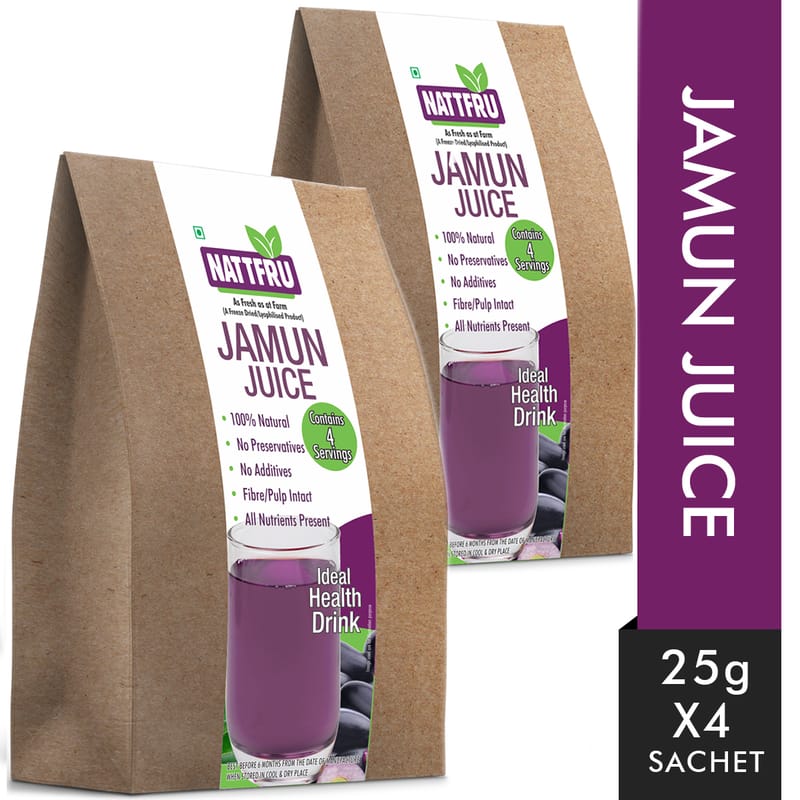 Orgenik: Shop Jamun (Black Plum) Fruit Juice Powder 100g from the brand Nattfru