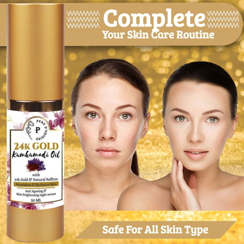 Orgenik: Shop Kumkumadi Oil for Face with 24K Gold Pure & Natural for All Skin Type from the brand Peau D'origine