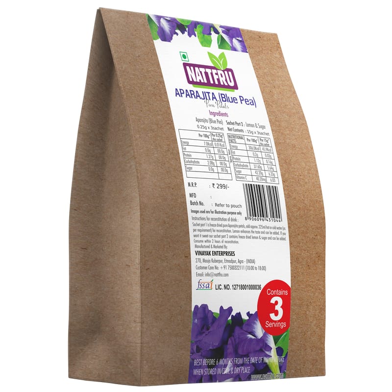 Orgenik: Shop Herbal Aparajita (Blue Pea) Powder 45.75g from the brand Nattfru