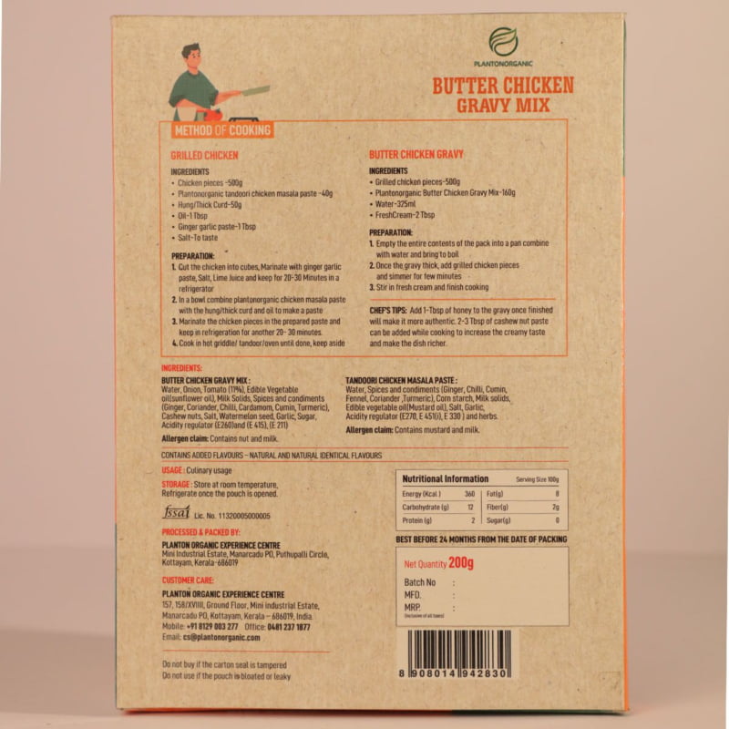 Orgenik: Shop Ready To Cook Butter Chicken Gravy Mix from brand Plantonorganic