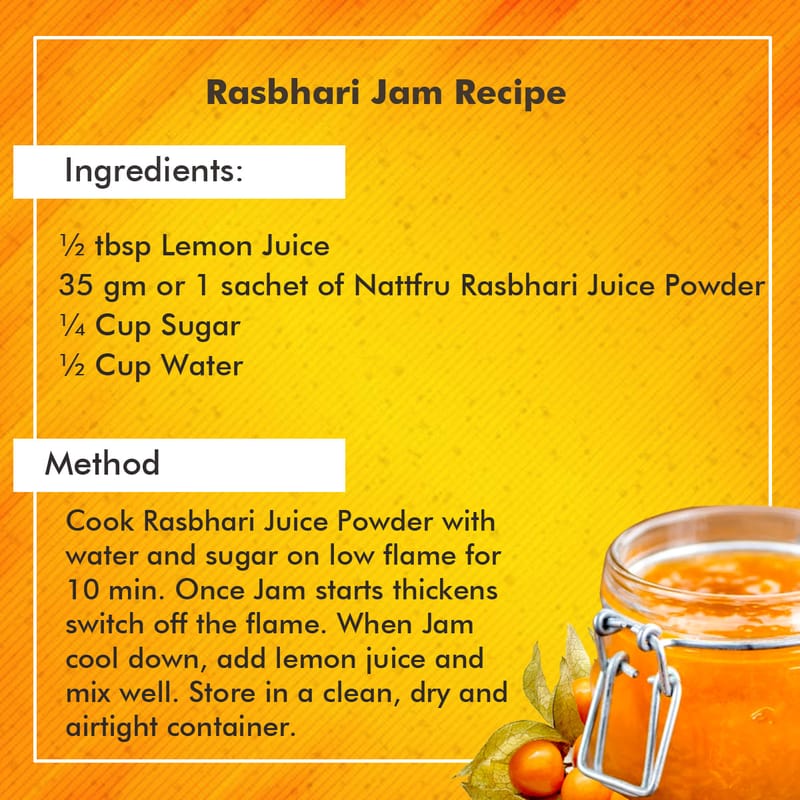 Orgenik: Shop Rasbhari Fruit Juice Powder 35g - Pack of 4 from the brand Nattfru