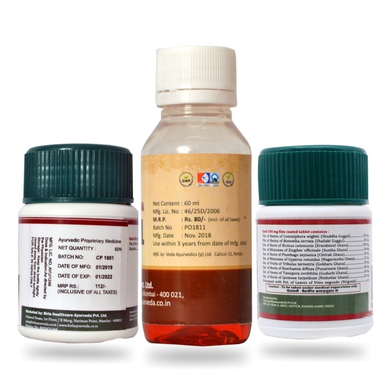 Orgenik: Shop Pain Kit: Pain Oil + Novajoint + Punarnava from the brand Birla Ayurveda