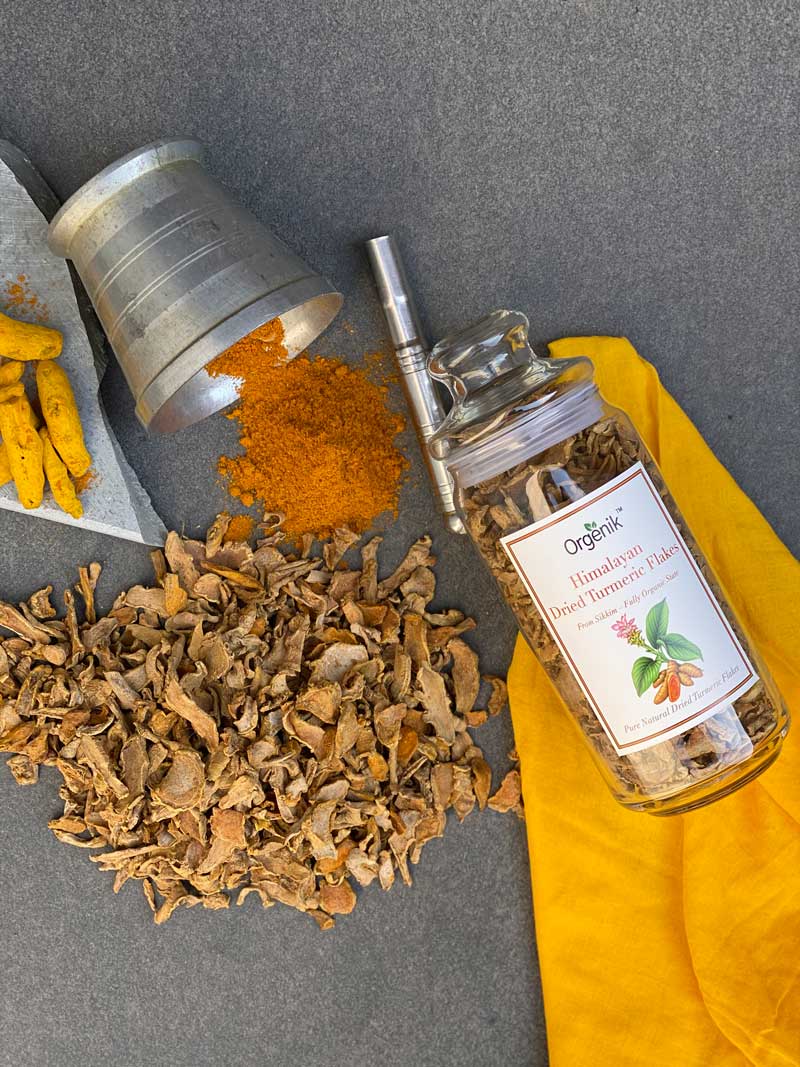 Orgenik: Shop Natural Himalayan Dried Turmeric Flakes - Sikkim from the brand Orgenik