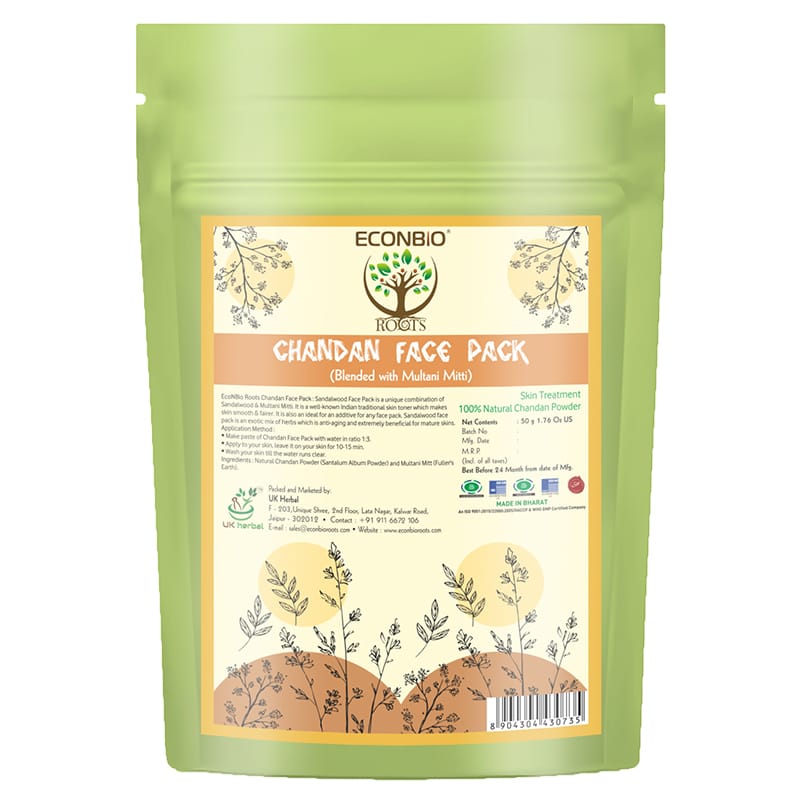 Orgenik: Shop Chandan Face Pack 50g (Pack Of 3) - ECONBIO ROOTS from the brand ECONBIO ROOTS