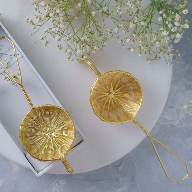 Orgenik: Handmade Brass Tea Strainer from brand Nature Therapy