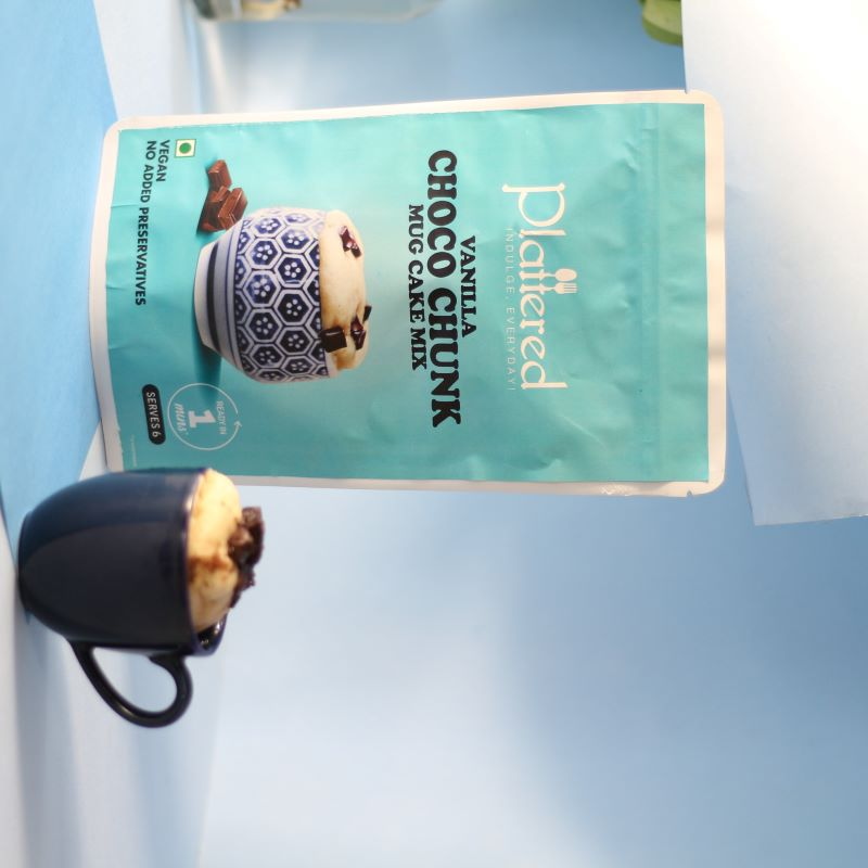 Orgenik: Shop Vanilla Choco Chunk Mug Cake Mix from the brand Plattered